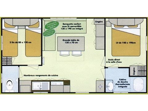 MOBILE HOME 4 people - Bamboo + air conditioning