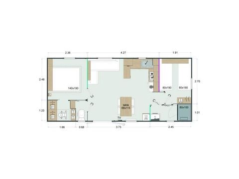 CASA MOBILE 4 persone - Premium - 32m² - 2 camere da letto