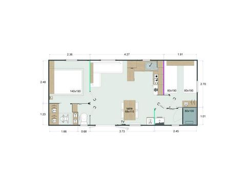 MOBILHOME 6 personnes - Premium - 32m² - 2 chambres