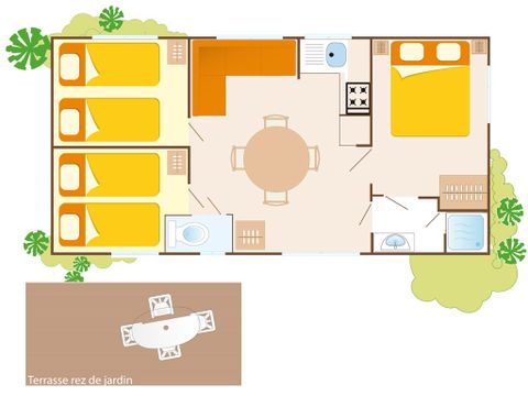 MOBILHOME 6 personas - Mobil-home | Clásico | 3 Dormitorios | 6 Pers. | Terraza individual