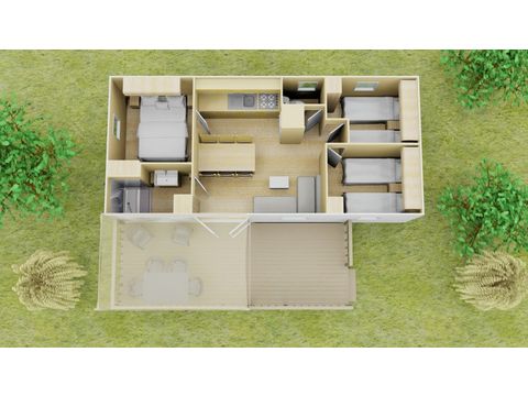 MOBILHOME 6 personas - Mobil-home | Classic XL | 3 Dormitorios | 6 Pers. | Terraza elevada | Aire acondicionado.