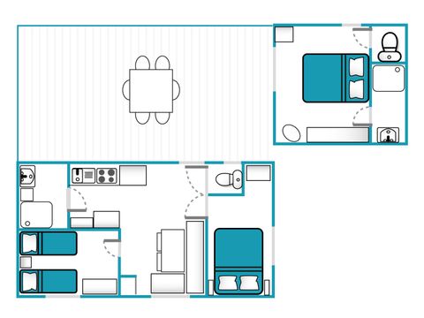 Mobilheim 6 Personen - Mobilheim Suite Charme 6p