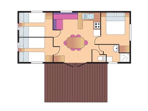 MOBILHOME 6 personas - CLASSIC 3 habitaciones - TV