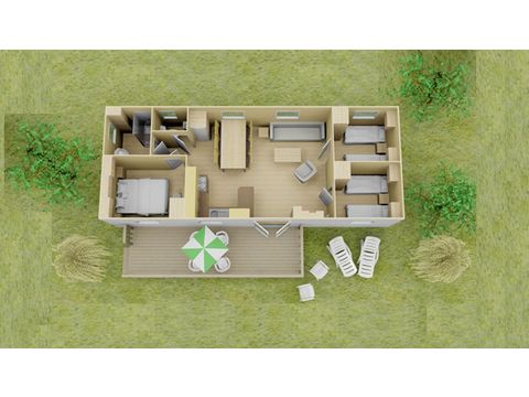 Mobilheim 6 Personen - Mobilheim | Comfort | 3 Zi. | 6 Pers. | Erhöhte Terrasse | Clim.