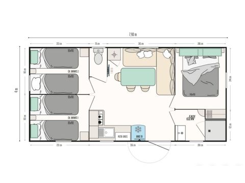 MOBILHOME 6 personnes - Arauris 6Personnes 3Chambres Climatisé