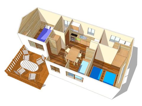 MOBILHOME 6 personas - Mobil-home | Confort | 2 Dormitorios | 4/6 Pers. | Terraza individual | Aire acondicionado.