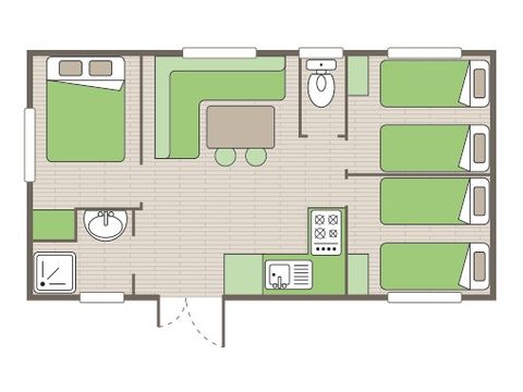 MOBILHOME 6 personas - Mobil-home | Confort | 3 Dormitorios | 6 Pers. | Terraza elevada