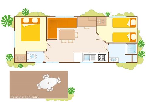 MOBILHEIM 6 Personen - Mobilheim | Classic XL | 2 Zi. | 4/6 Pers. | Terrasse Simple | Clim.