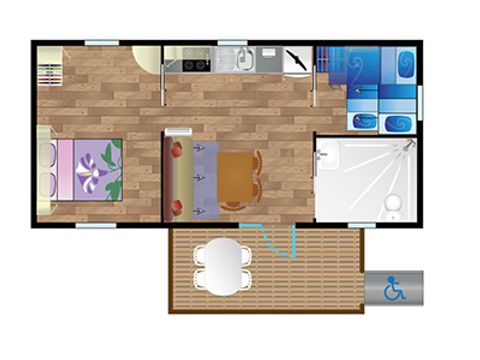 MOBILHOME 6 personnes - IGUSKI (PMR)