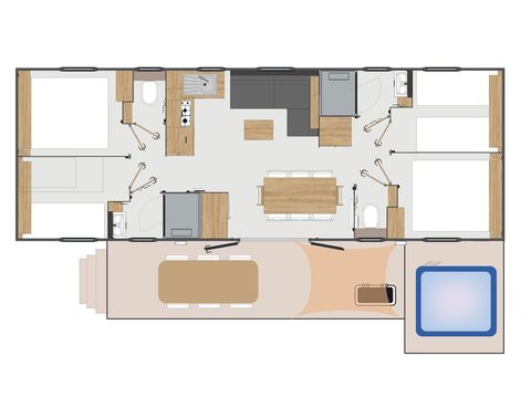 MOBILHOME 8 personnes - LUXE LOKIZ (avec SPA et linge de lit inclus)