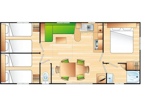 MOBILHOME 6 personnes - 4 Pièces 6 Personnes