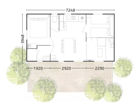 MOBILE HOME 4 people - Privilege 3 Rooms 4 People + TV