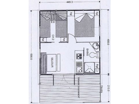 Chalet 5 Personen - Chalet Figuier Standard 20m² - 2 Zimmer + Überdachte Terrasse - 5 pers.