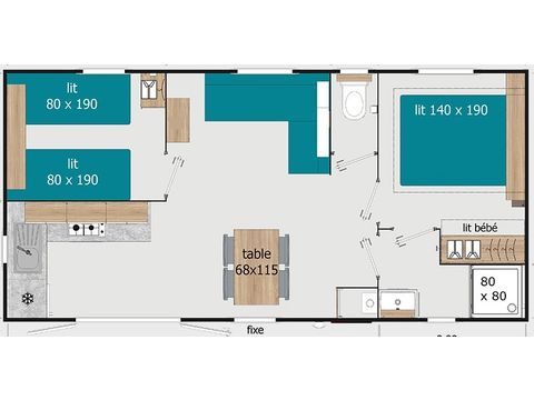 MOBILHOME 6 personas - COTTAGE PREMIUM 2ch