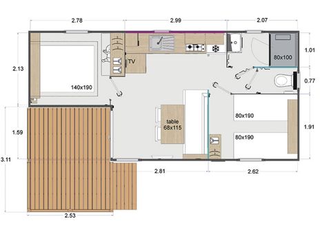 MOBILHOME 4 personas - CASA RURAL 4 pers. PREMIUM