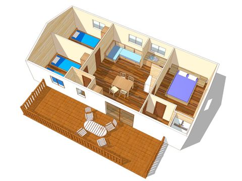 MOBILHOME 6 personas - Mobil-home | Clásico | 3 Dormitorios | 6 Pers. | Terraza elevada