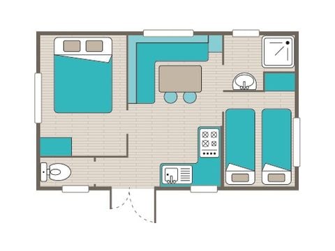 MOBILHOME 4 personas - Classic XL | 2 Dormitorios | 4 Pers. | Terraza Elevada