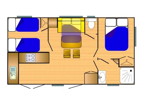 MOBILHOME 4 personnes - RIVIERA 750-2 A/C CD Lounge