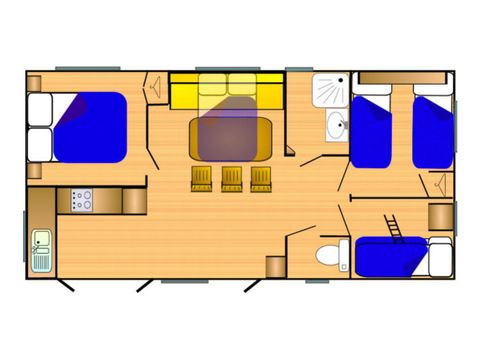 MOBILHOME 7 personas - RIVIERA 860-3 A/C CD Salón