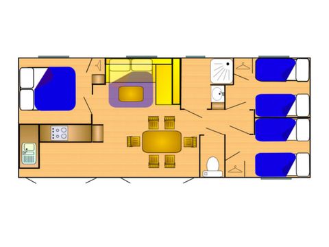 MOBILHOME 7 personas - RIVIERA 900-3 A/C CD Salón