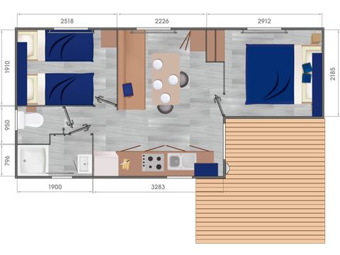 MOBILHOME 5 personas - Confort de casa de campo