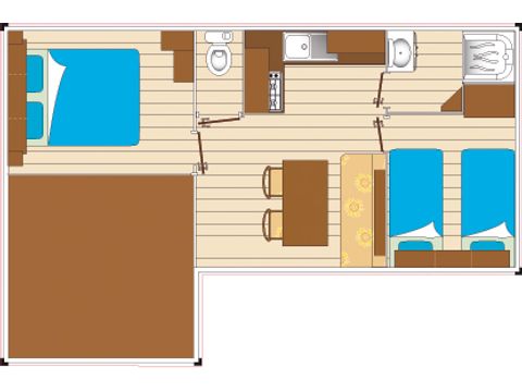 MOBILHOME 7 personas - Mobil-home Evasion 7 personas 2 dormitorios 28m² - mobil-home para 7 personas