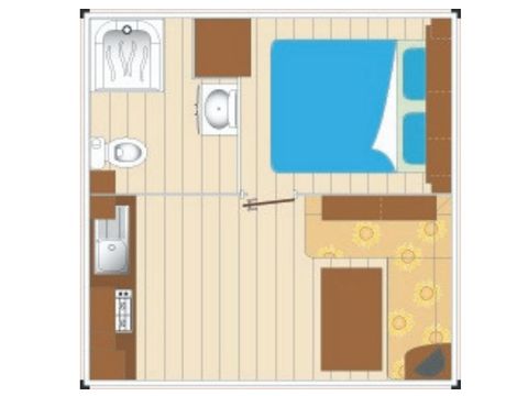 Stacaravan 4 personen - Stacaravan Cocoon 4 personen 1 kamer 16m² - stacaravan voor 4 personen