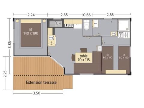 MOBILHOME 4 personnes - Mobil home Ciela Confort Compact - 2 chambres