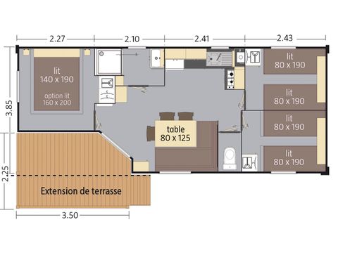 CASA MOBILE 6 persone - Casa mobile Ciela Confort Compact - 3 camere da letto