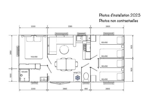 MOBILHOME 6 personnes - Mobil home Ciela Confort - 3 chambres - Vue sur le lac