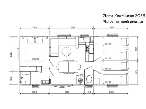 MOBILHOME 6 personas - Mobile home Ciela Confort - 3 habitaciones - Vista al lago