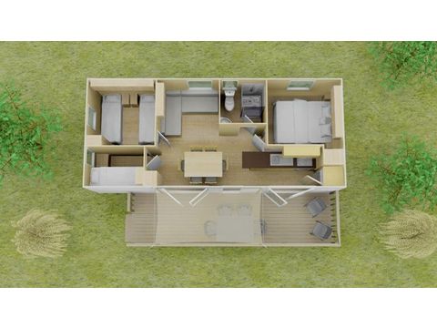 MOBILHOME 6 personnes - Mobil-home | Premium | 3 Ch. | 6 Pers. | Terrasse surélevée | Clim.