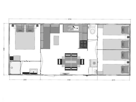 MOBILE HOME 6 people - PREMIUM - 3 bedrooms - TV - with covered terrace - dishwasher