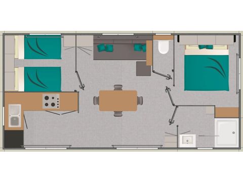 CASA MOBILE 4 persone - Casa mobile Comfort - 2 camere da letto