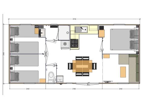 Mobilheim 6 Personen - Mobilheim Confort XL - 3 Zimmer