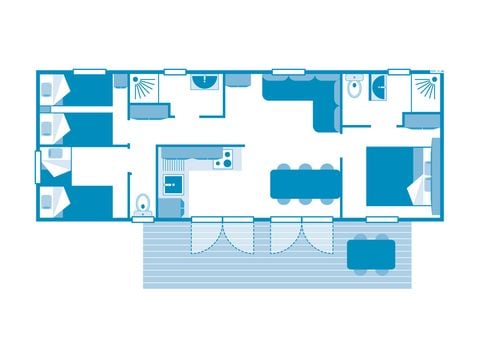 Stacaravan 6 personen - COTTAGE 6p 3ch 2SdB ****