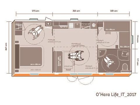 Stacaravan 6 personen - CHATAIGNIER - PMR - 2 slaapkamers