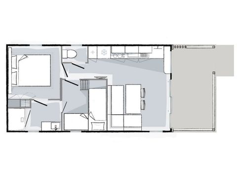 MOBILHOME 4 personas - Mahana 4 personas 2 dormitorios 28m², 2 baños