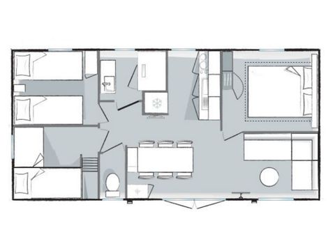 MOBILHOME 6 personas - Mahana 6 personas 3 dormitorios 32m².