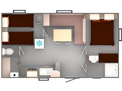 MOBILHOME 4 personas - Capullo para 4 personas 2 habitaciones 23m² (23m²)