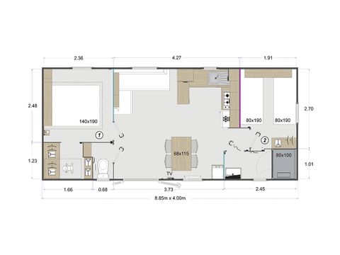 MOBILHOME 4 personnes - TENDANCE