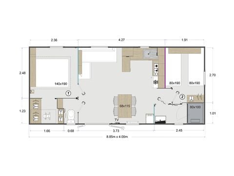 MOBILHOME 4 personas - TENDENCIA