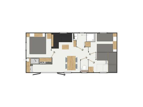 MOBILHOME 6 personas - Confort 4 Habitaciones 6 Personas + TV