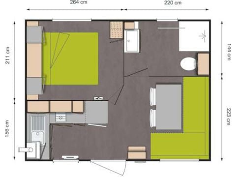 MOBILE HOME 2 people - Eco 1 bedroom