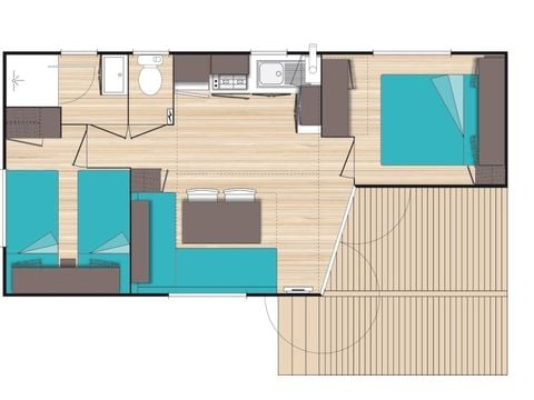 CASA MOBILE 4 persone - Mobil-home | Classic XL | 2 Camere da letto | 4 Persone | Terrazza singola | Aria condizionata | TV