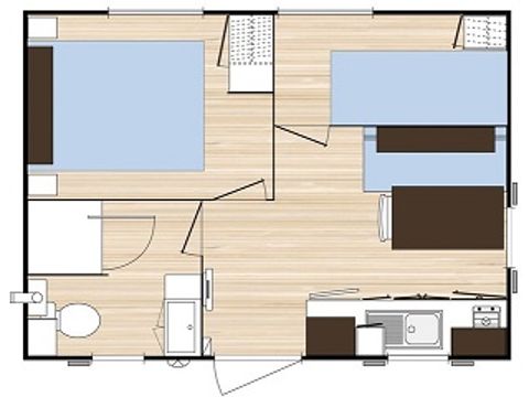 MOBILHOME 4 personas - Le Herlin 2/4 personas