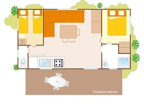 MOBILE HOME 6 people - Mobil-home | Classic XL | 2 Bedrooms | 4/6 Pers. | Covered Terrace