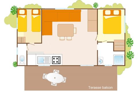 MOBILHOME 6 personas - Mobil-home | Classic XL | 2 Dormitorios | 4/6 Pers. | Terraza Elevada