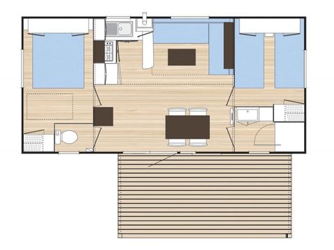 Stacaravan 6 personen - Ruimte 2CH - 4/6P