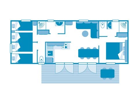 Mobilheim 6 Personen - Cottage 6p 3ch 2SdB ****